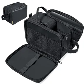 BALEINE Toiletry Bag for Men, Large Travel Toiletries Bags with Water-Resistance Compartment, PU Leather Dopp Kit (Medium, Black)